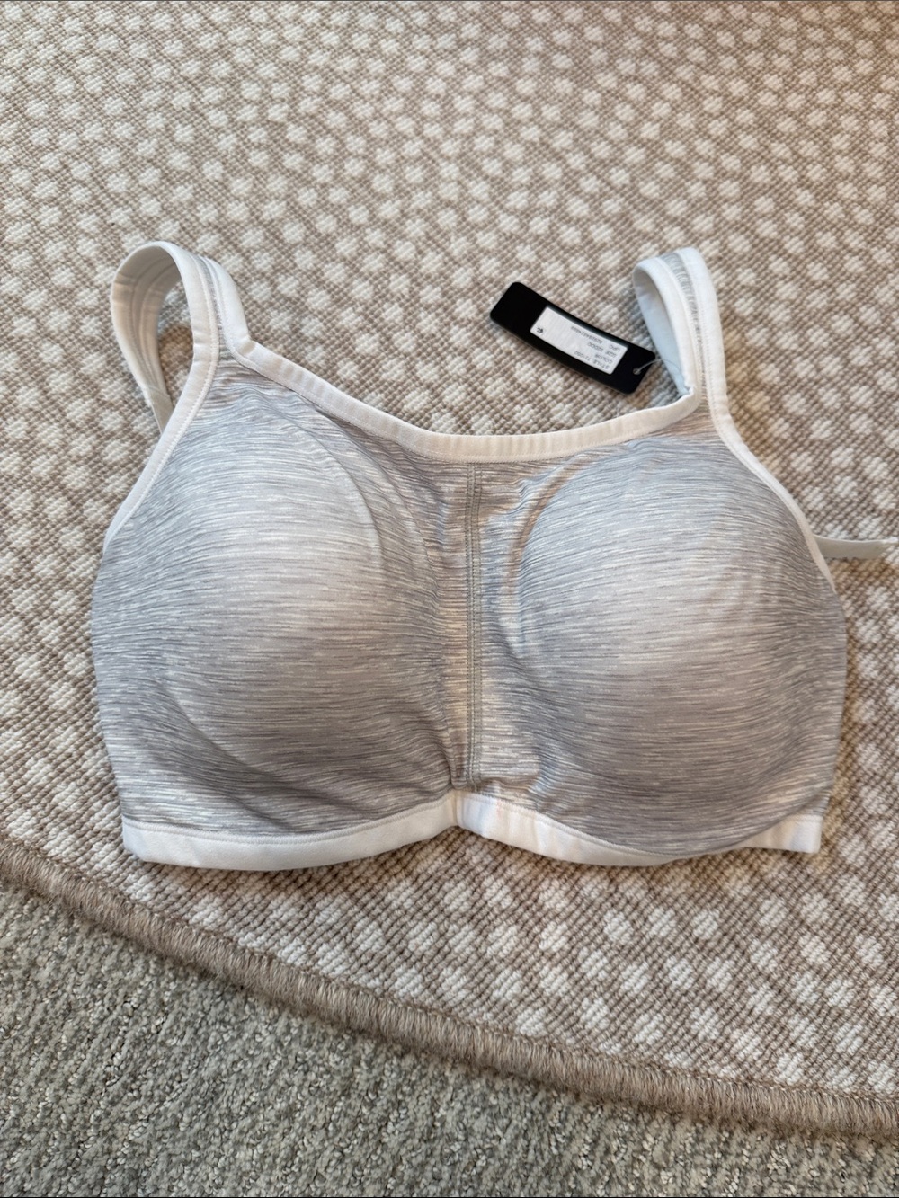 Natori Light Gray Wireless Sports Bra with Molded Cups